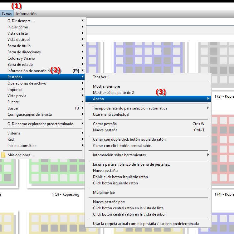 Cómo puedo ajustar el ancho de las pestañas en el Explorador de archivos